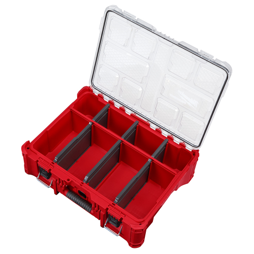 Milwaukee PACKOUT 48-22-8432 Deep Organizer, 50 lb, Polymer, Black/Red
