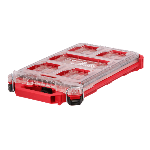 Milwaukee PACKOUT 48-22-8436 Organizer, 173 cu-in, 9.8 in L, 16.2 in W, 2-1/2 in H, 5-Compartment, Plastic, Red