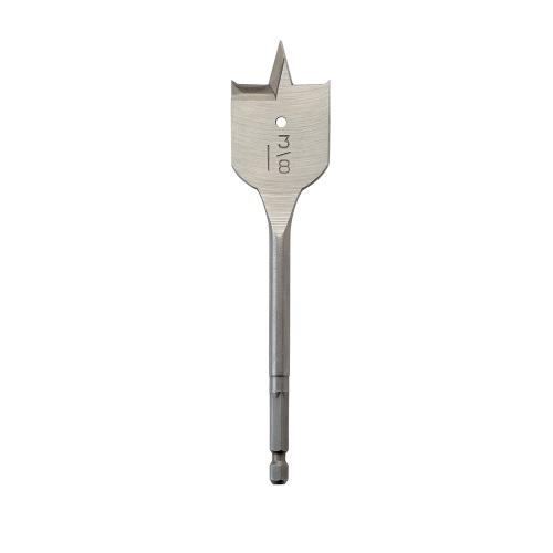Milwaukee 48-27-1371 Boring Bit, 1-3/8 in Dia, 6 in OAL, Flat Flute, 1/4 in Dia Shank, Hex Shank