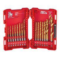 Milwaukee SHOCKWAVE Impact Duty RED HELIX Series 48-89-4631 Drill Bit Set, 23-Piece, Steel, Titanium
