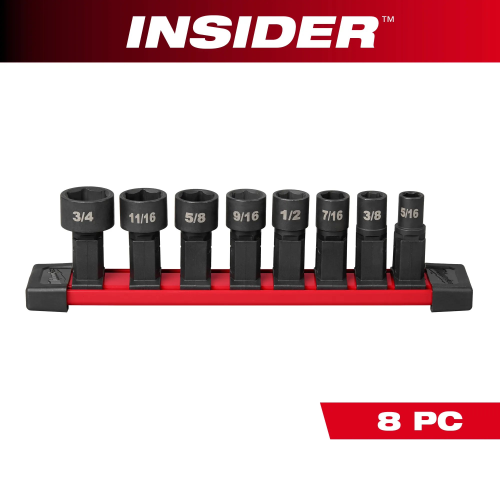 SOCKET SET  8PC INSIDER BOX RATCHET MILWAUKEE
