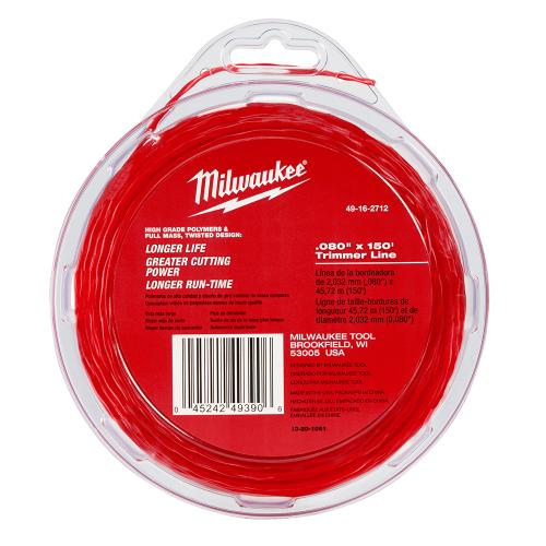 TRIMMER LINE .080"X150' MILWAUKEE