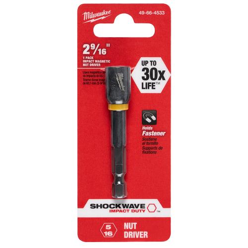Milwaukee 49-66-4533 Nut Driver, 5/16 in Drive, 2-9/16 in L, 1/4 in L Shank, Hex Shank
