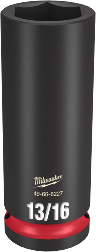 Milwaukee SHOCKWAVE Impact Duty Series 49-66-6227 Deep Impact Socket, 13/16 in Socket, 1/2 in Drive, Square Drive