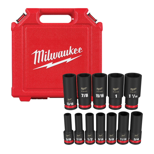 SOCKET SET  1/2DR 12PC DEEP IMPACT MILWAUKEE