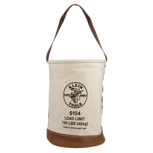 TOOL BUCKET  LEATHER BOTTOM 5104 KLEIN CANVAS 12"