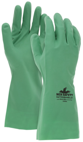 GLOVES  MEDIUM 8MIL GREEN NITRILE 12" UNLINED MCR