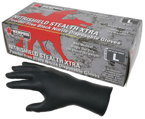 GLOVES  6062XXL NITRILE POW.FREE BLACK