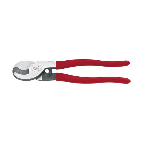Klein Tools 63050 Cable Cutter, 9-1/2 in OAL, Steel Jaw, Cushion-Grip Handle, Red Handle