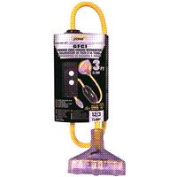 PowerZone ORG320803 Outlet Adapter, 3 ft L, 15 A, 125 V, Yellow