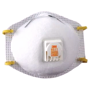3M 8511PB1-A/8511 Disposable Valve Respirator Mask, N95 Filter Class, 95 % Filter Efficiency