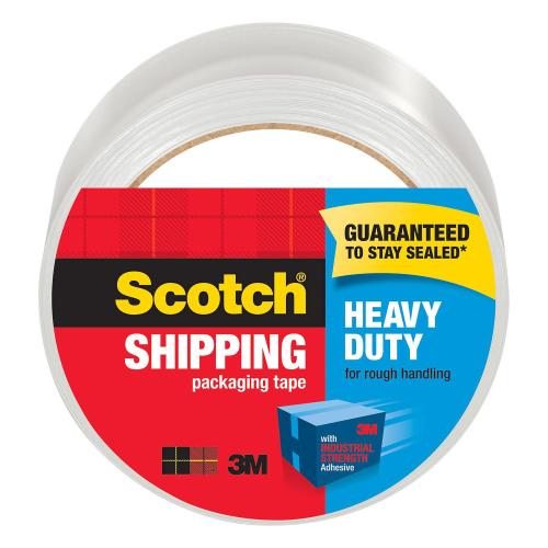 Scotch 3850 Series Packaging Tape, 54.6 yd L, Clear, 1.88 in W, 3.1 mil, Polypropylene Backing