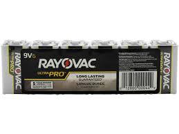 BATTERY  RAYOVAC 9 VOLT ALKALINE AL-9V 6/PK (72/CS)