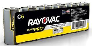 BATTERY  RAYOVAC C ALKALINE AL-C 6/PK