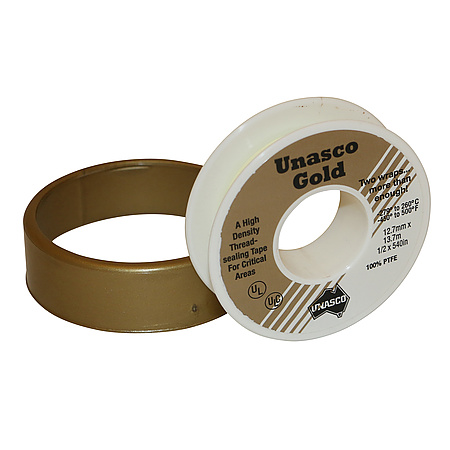 TEFLON TAPE  1/2" X 1296" UNASCO GOLD PTFE