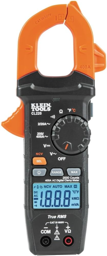 CLAMP METER  KLEIN DIGITAL AC AUTO-RANGING 400 AMP WITH TEMP