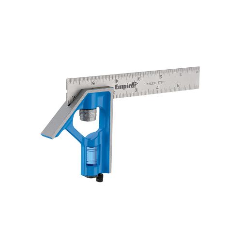 Empire True Blue Series E255 Combination Square, Stainless Steel Blade, 6 in L Blade