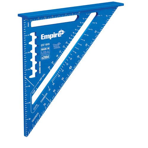 Empire SCRIBE-GUIDE Series E2994 Rafter Square, Inch Graduation, Aluminum, 7 in L, 7-1/4 in W