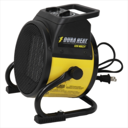 HEATER  DURA HEAT ELECTRIC FORCED AIR WITH PIVOTING BASE  YELLOW