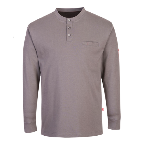 SHIRT  FR ANTISTATIC HENLEY GRAY SIZE XL