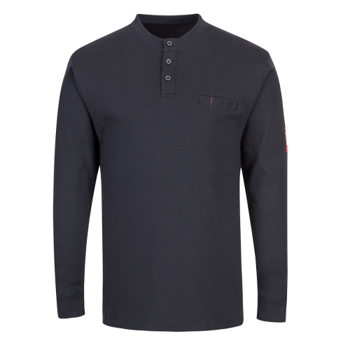 SHIRT  FR ANTISTATIC HENLEY NAVY SIZE LARGE