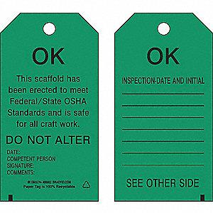 TAG SCAFFOLDING "OK" GREEN