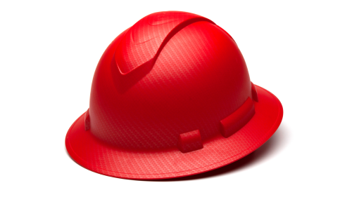 HARD HAT  FULL BRIM RED GRAPHITE