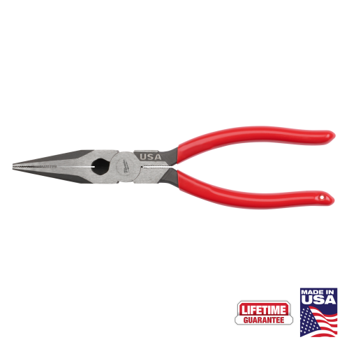 PLIERS  8" LONG NOSE DIPPED GRIP MILWAUKEE USA