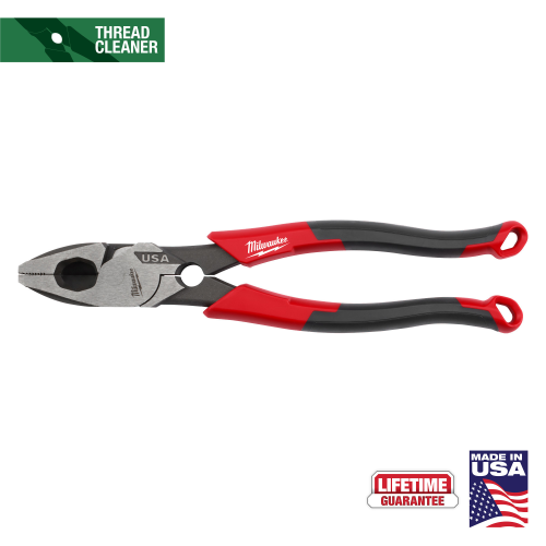 PLIERS  9" LINEMANS COMFORT GRIP W/ THREAD CLEANER MILWAUKEE USA