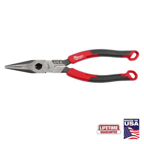 PLIERS  8" LONG NOSE COMFORT GRIP MILWAUKEE USA
