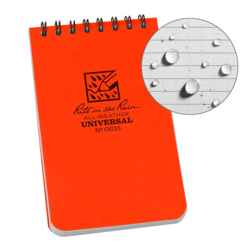NOTEBOOK  RITE IN THE RAIN POCKET TOP SPIRAL BLAZE ORANGE