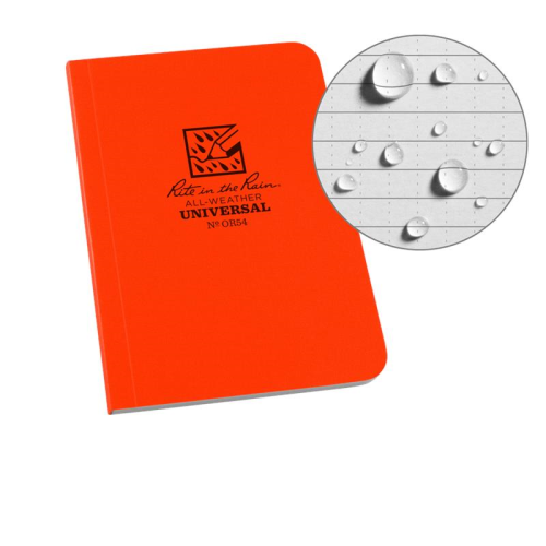 MINI NOTEBOOK  RITE IN THE RAIN FIELD FLEX SIDE STAPLED BLAZE ORANGE
