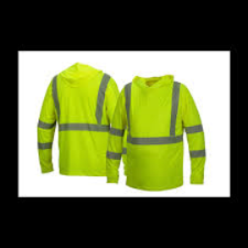 HOODIE  LIGHTWEIGHT LIME W/ REFLECTIVE STRIPE UPF 50 LARGE