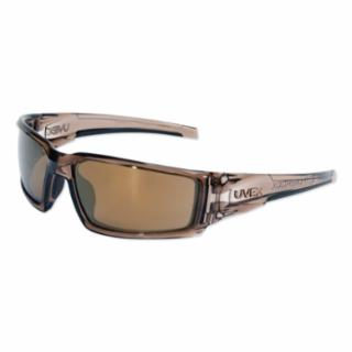 GLASSES  SAFETY UVEX HYPERSHOCK GOLD MIRROR LENS BROWN FRAME