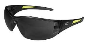 Edge SD116-G2/SD116 Non-Polarized Safety Glasses, Smoke Lens, Black Frame, Unisex, Polycarbonate Lens, Wraparound Frame