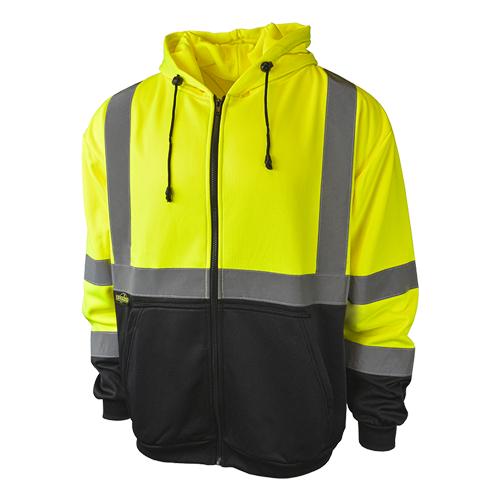 SWEATSHIRT HIVIS SJ01-3ZGS-3XL W/ZIPPER 