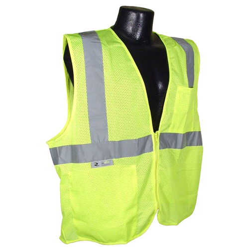 VEST SAFETY CL2 SV2ZGM-4XL LIME W/ZIPPER 