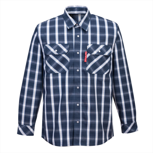 SHIRT  BIZFLAME 88/12 FR PLAID NAVY SHIRT  XX LARGE