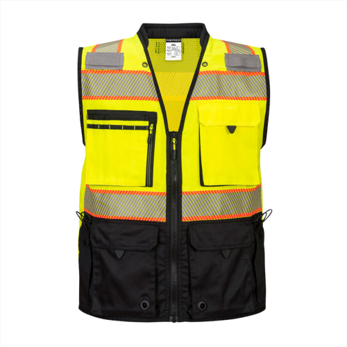 VEST  HI-VIS PREMIUM SURVEYOR VEST  2X LARGE  YELLOW/BLACK