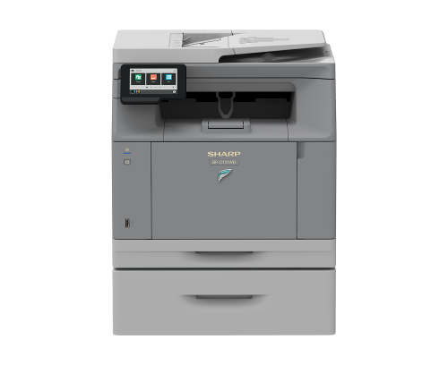 Sharp  MFP  Colour - Compact 31ppm Colour MFP, Base model includes 50-sheet DSPF, PCL® 6 and PostScript® 3™ printing  systems, network scanning, auto duplexing, 1 x 250-sheet Paperdrawer, 50-sheet bypass tray. Imaging kits and starter Toner - included