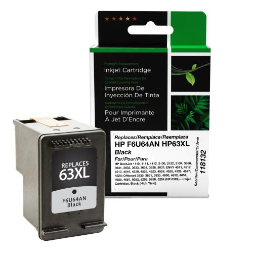 Remanufactured  Ink - for HP  (63XL)  Envy 4520  1110 / DJ 1112 / DJ 2130 / DJ 3630 / DJ 3632 OJ 3830 / OJ 4650  (Black)