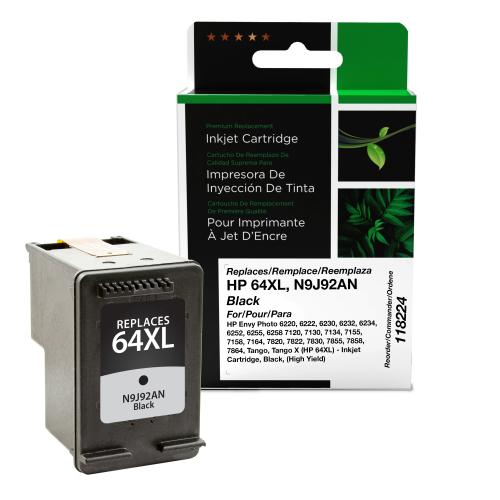 Remanufactured  Ink - for HP  (64XL)  (N9J92AN)  (High Yield)  (Black)