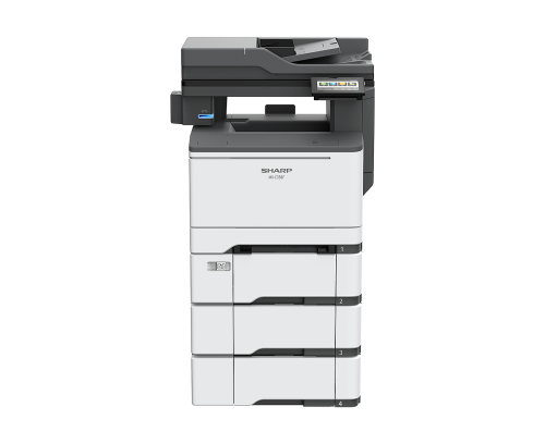 Sharp  MFP  Colour - 35 PPM B&W / Colour - Desktop Colour Workgroup Document System Copier, Printer, Scanner, Fax Base model includes 100-sheet DSPF, PCL® 6 and PostScript®3™ printing systems, network scanning, auto duplexing,1 x 250-sheet Paperdrawer,