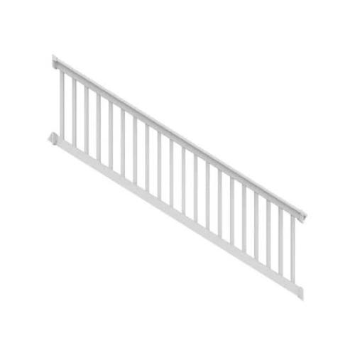 Finyl Line 6' White Vinyl T-Top Stair Railing Kit – 36" Height