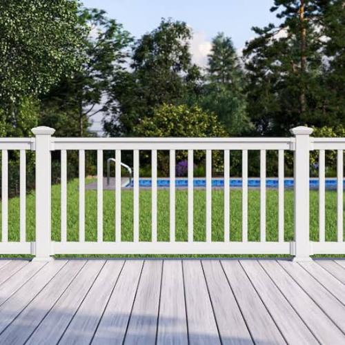 Finyl Line 8' White Vinyl T-Top Deck Railing Kit – 36" Height