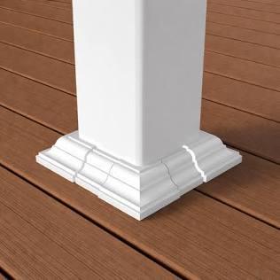 4" x 4" White Vinyl Post Sleeve Collar – Elite Profile Trim Ring