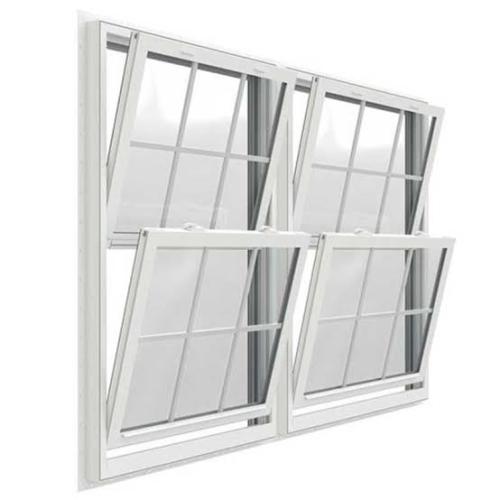 72x63 White DH Window W/Grids  Mulled Twin Unit