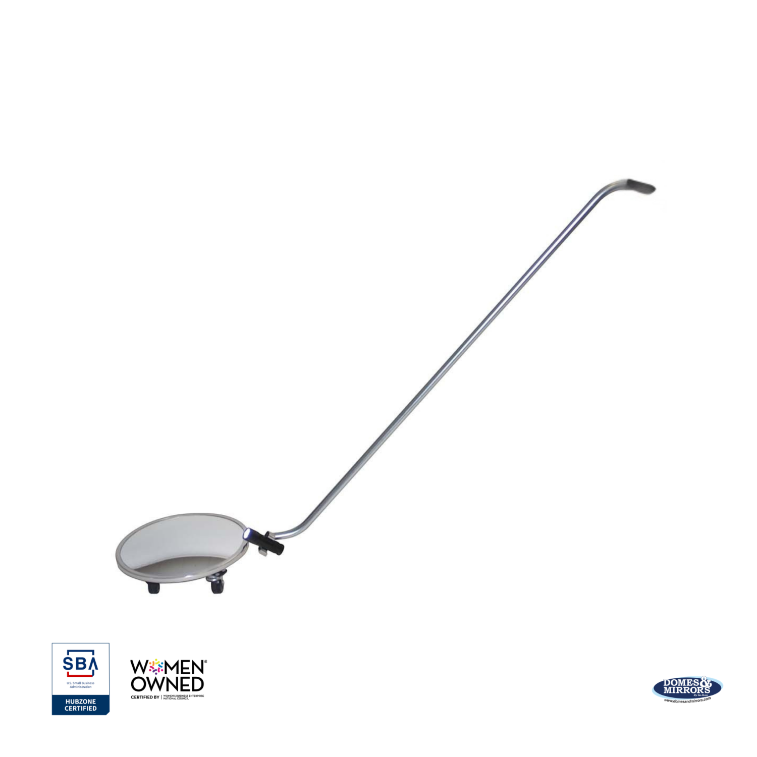 12" Convex Inspection Mirror with Wheel and Light