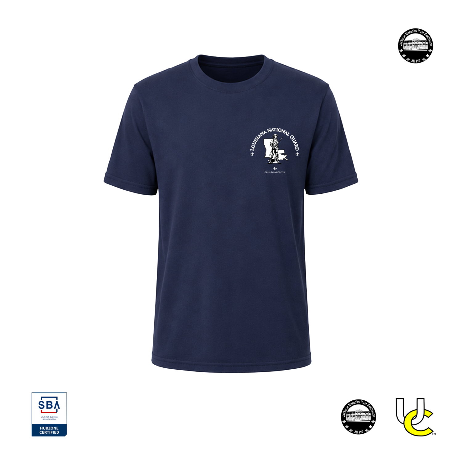 Gillis Long Center Short Sleeve Crewneck Navy T-Shirt Front