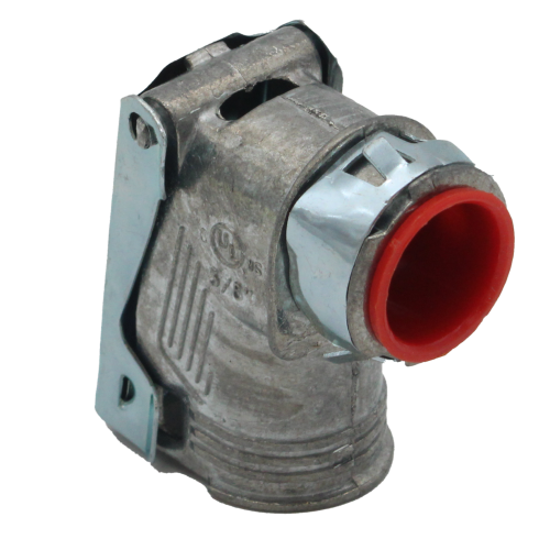 1/2" FLEX FLEX 1/2" DOUBLE SNAP LOCK 90 DEGREE BX CONNECTOR - ZINC